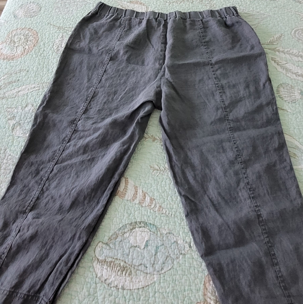 Ellen Tracy XL Linen Crop Pant